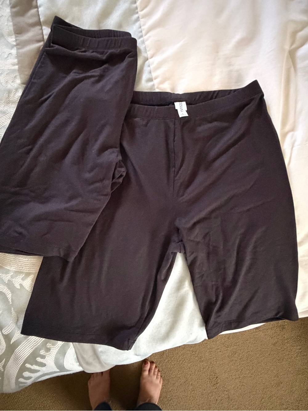 2 pairs Zenana Black Stretch Biker Shorts